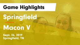 Springfield  vs Macon V Game Highlights - Sept. 26, 2019