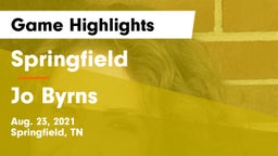 Springfield  vs Jo Byrns  Game Highlights - Aug. 23, 2021