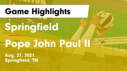 Springfield  vs Pope John Paul II  Game Highlights - Aug. 27, 2021
