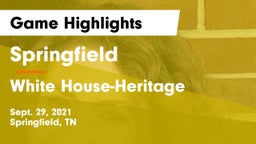 Springfield  vs White House-Heritage  Game Highlights - Sept. 29, 2021