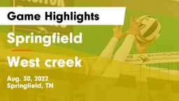 Springfield  vs West creek Game Highlights - Aug. 30, 2022