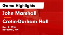 John Marshall  vs Cretin-Derham Hall Game Highlights - Dec. 7, 2018