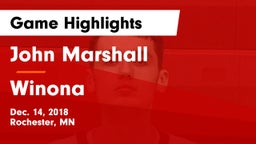 John Marshall  vs Winona  Game Highlights - Dec. 14, 2018