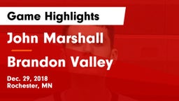 John Marshall  vs Brandon Valley  Game Highlights - Dec. 29, 2018