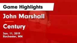 John Marshall  vs Century  Game Highlights - Jan. 11, 2019