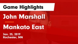 John Marshall  vs Mankato East  Game Highlights - Jan. 25, 2019