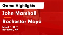 John Marshall  vs Rochester Mayo  Game Highlights - March 1, 2019