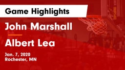 John Marshall  vs Albert Lea  Game Highlights - Jan. 7, 2020