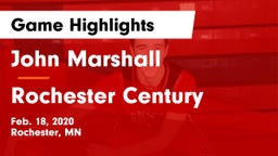 John Marshall  vs Rochester Century  Game Highlights - Feb. 18, 2020