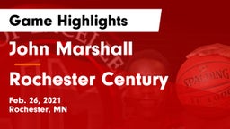 John Marshall  vs Rochester Century  Game Highlights - Feb. 26, 2021