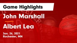 John Marshall  vs Albert Lea  Game Highlights - Jan. 26, 2021