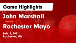 John Marshall  vs Rochester Mayo  Game Highlights - Feb. 5, 2021