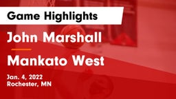 John Marshall  vs Mankato West  Game Highlights - Jan. 4, 2022