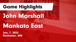 John Marshall  vs Mankato East  Game Highlights - Jan. 7, 2022
