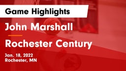John Marshall  vs Rochester Century  Game Highlights - Jan. 18, 2022
