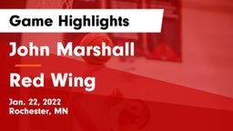 John Marshall  vs Red Wing  Game Highlights - Jan. 22, 2022