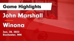 John Marshall  vs Winona  Game Highlights - Jan. 28, 2022