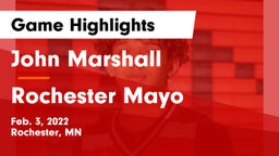 John Marshall  vs Rochester Mayo  Game Highlights - Feb. 3, 2022