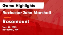 Rochester John Marshall  vs Rosemount  Game Highlights - Jan. 14, 2023