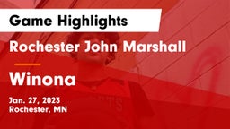 Rochester John Marshall  vs Winona  Game Highlights - Jan. 27, 2023