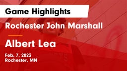 Rochester John Marshall  vs Albert Lea  Game Highlights - Feb. 7, 2023