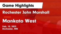 Rochester John Marshall  vs Mankato West  Game Highlights - Feb. 10, 2023