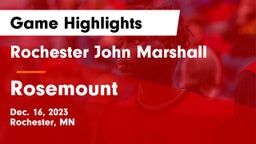 Rochester John Marshall  vs Rosemount  Game Highlights - Dec. 16, 2023