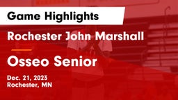 Rochester John Marshall  vs Osseo Senior  Game Highlights - Dec. 21, 2023