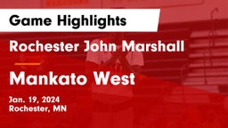 Rochester John Marshall  vs Mankato West  Game Highlights - Jan. 19, 2024