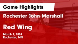 Rochester John Marshall  vs Red Wing  Game Highlights - March 1, 2024