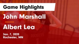 John Marshall  vs Albert Lea  Game Highlights - Jan. 7, 2020