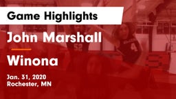 John Marshall  vs Winona  Game Highlights - Jan. 31, 2020