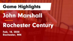 John Marshall  vs Rochester Century  Game Highlights - Feb. 18, 2020