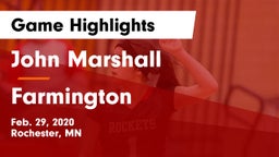 John Marshall  vs Farmington  Game Highlights - Feb. 29, 2020