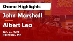 John Marshall  vs Albert Lea  Game Highlights - Jan. 26, 2021