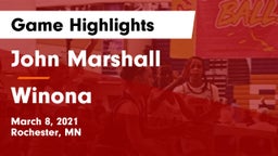 John Marshall  vs Winona  Game Highlights - March 8, 2021