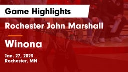 Rochester John Marshall  vs Winona  Game Highlights - Jan. 27, 2023