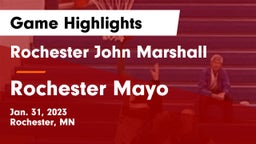 Rochester John Marshall  vs Rochester Mayo  Game Highlights - Jan. 31, 2023