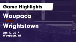 Waupaca  vs Wrightstown  Game Highlights - Jan 12, 2017