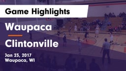 Waupaca  vs Clintonville  Game Highlights - Jan 23, 2017