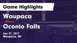 Waupaca  vs Oconto Falls  Game Highlights - Jan 27, 2017