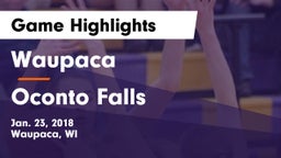Waupaca  vs Oconto Falls  Game Highlights - Jan. 23, 2018