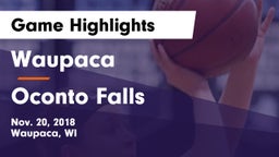 Waupaca  vs Oconto Falls  Game Highlights - Nov. 20, 2018