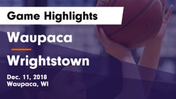Waupaca  vs Wrightstown  Game Highlights - Dec. 11, 2018