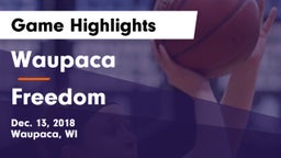 Waupaca  vs Freedom  Game Highlights - Dec. 13, 2018