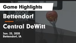 Bettendorf  vs Central DeWitt Game Highlights - Jan. 23, 2020