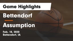 Bettendorf  vs Assumption  Game Highlights - Feb. 18, 2020