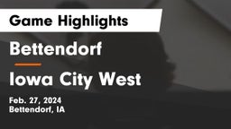 Bettendorf  vs Iowa City West Game Highlights - Feb. 27, 2024