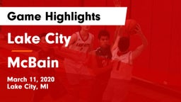 Lake City  vs McBain  Game Highlights - March 11, 2020