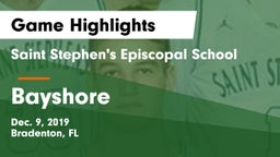 Saint Stephen's Episcopal School vs Bayshore  Game Highlights - Dec. 9, 2019